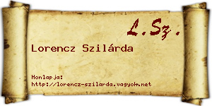 Lorencz Szilárda névjegykártya